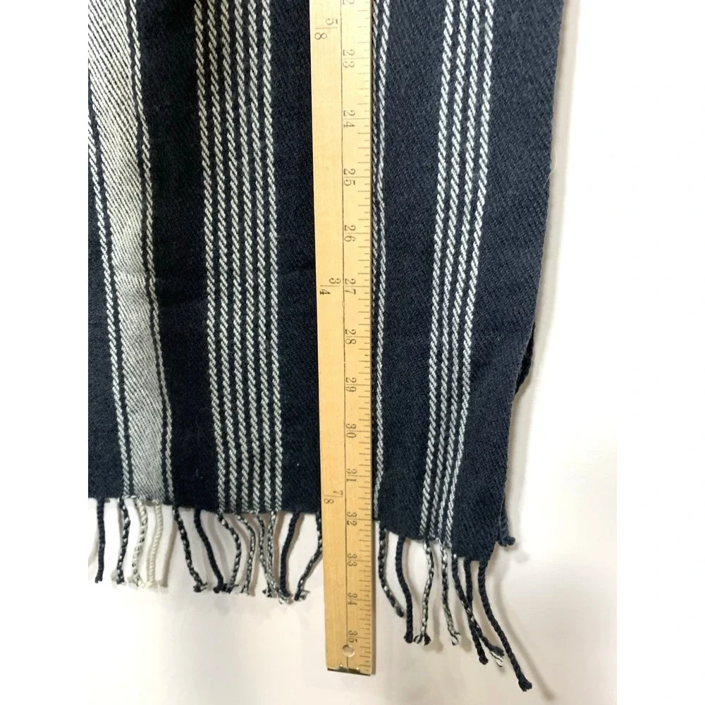 Paul Smith Cashmere Scarf Mens Black Stripe Fringe Armand Diradourian‎